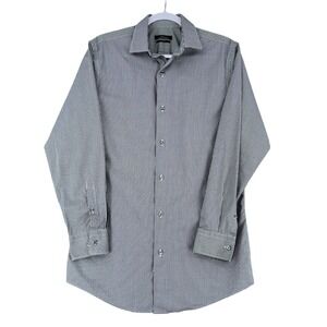 Marc Anthony Slim Fit Gingham Dress Shirt Men 15 1/2 32 33‎ Black White
